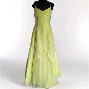NWT Vintage 90s Jessica M/ Gunne Sax Prom Dress Lime Green Glitter Y2K Fairycore